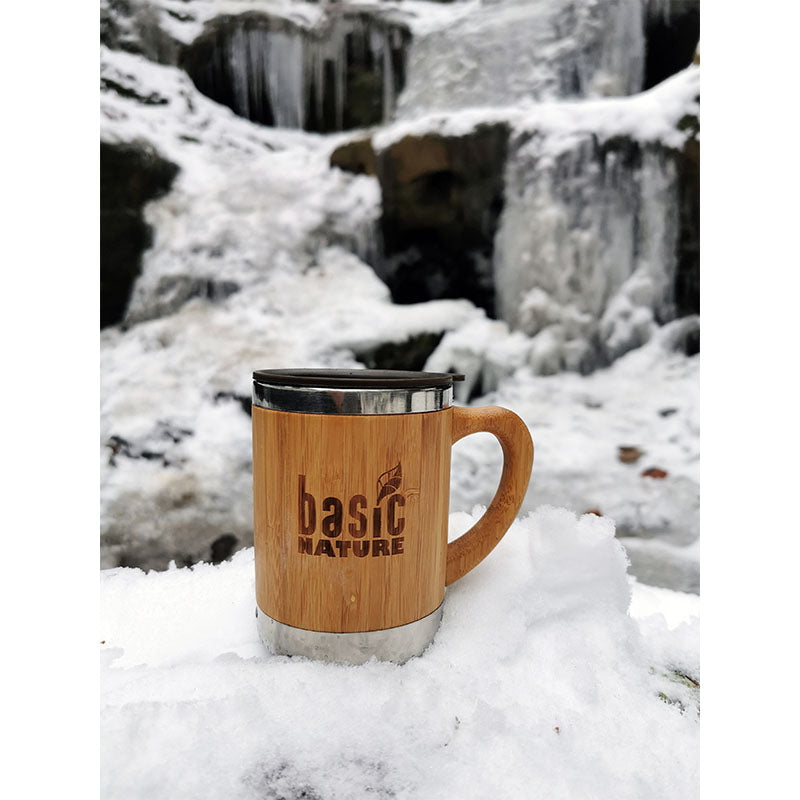 BasicNature Edelstahlbecher 'Bambus' - 0,3 L
