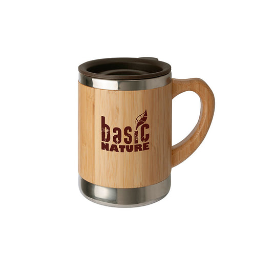 BasicNature stainless steel mug 'Bamboo' - 0.3 L